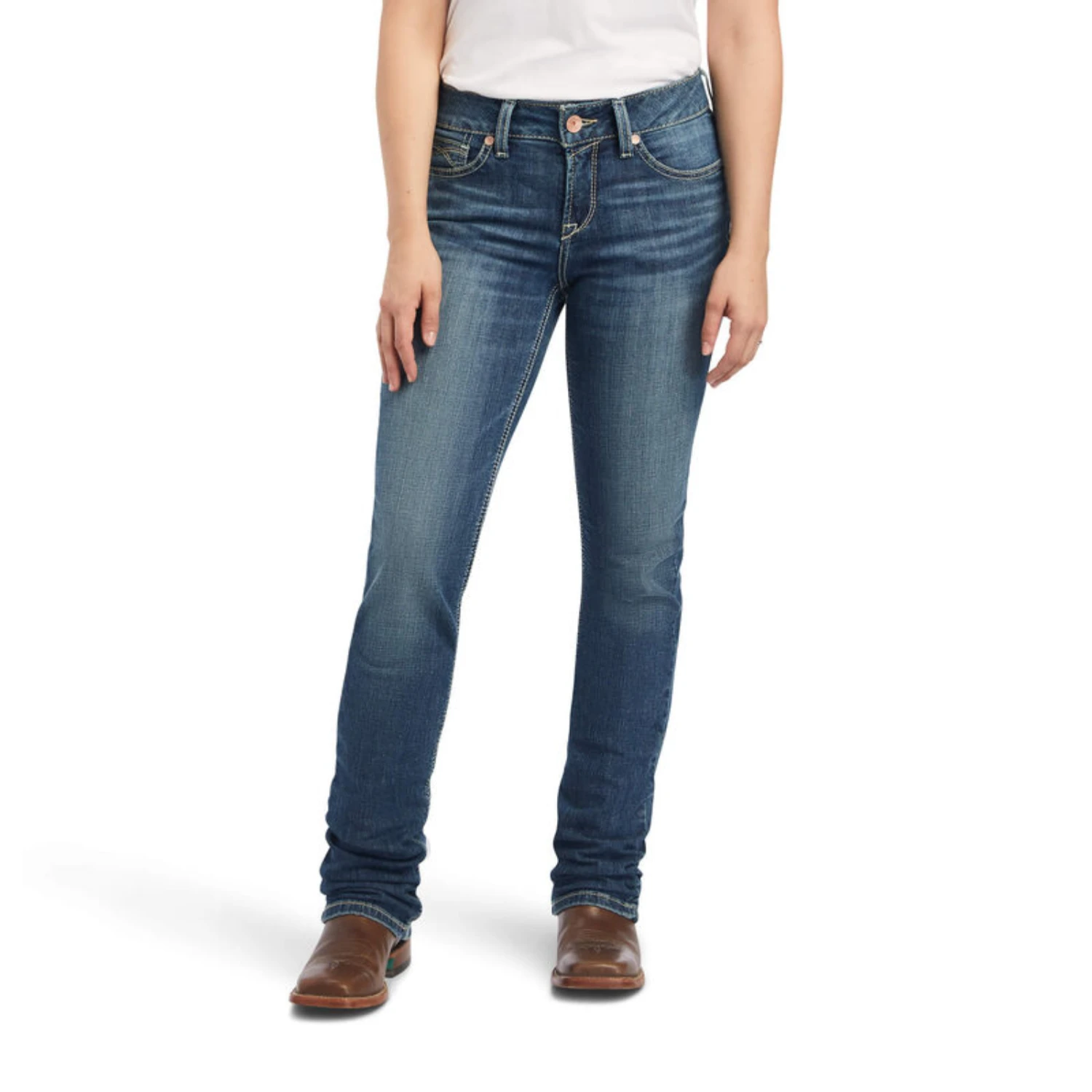 Ariat® Ladies R.E.A.L™ Daphne Perfect Rise Straight Leg Jeans 10041115 - Image 3
