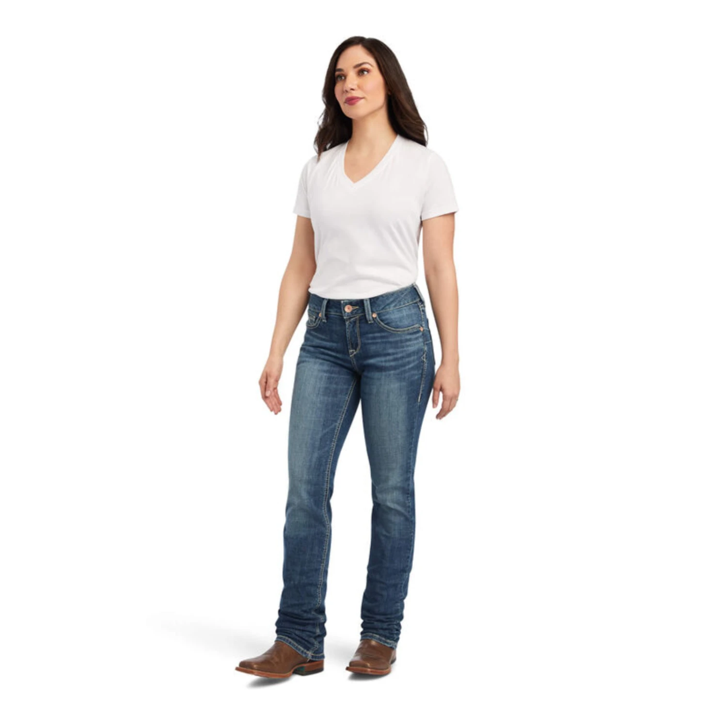 Ariat® Ladies R.E.A.L™ Daphne Perfect Rise Straight Leg Jeans 10041115 - Image 2