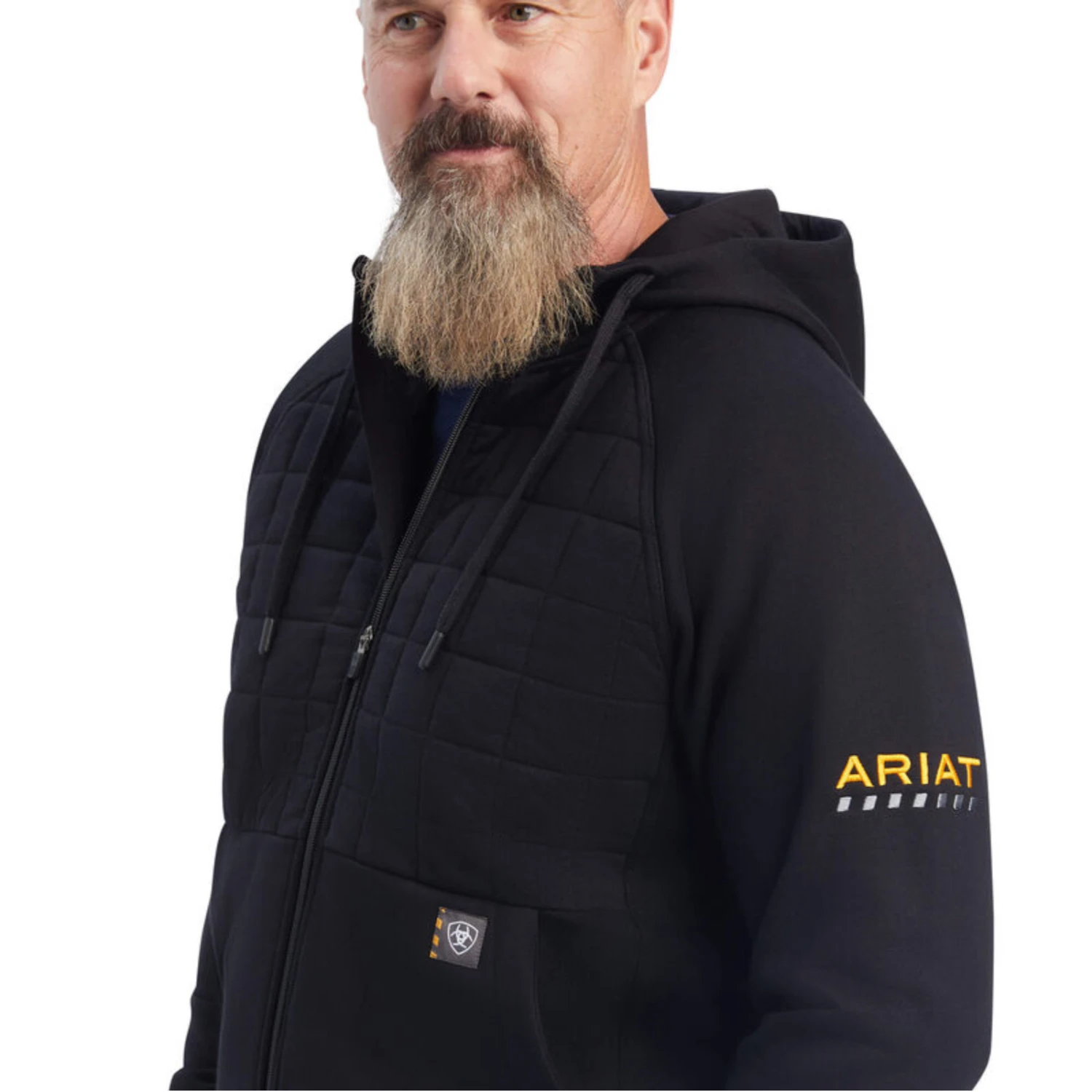 Ariat® Men's Rebar Regulator Full Zip Black Hoodie 10041492 - Image 3