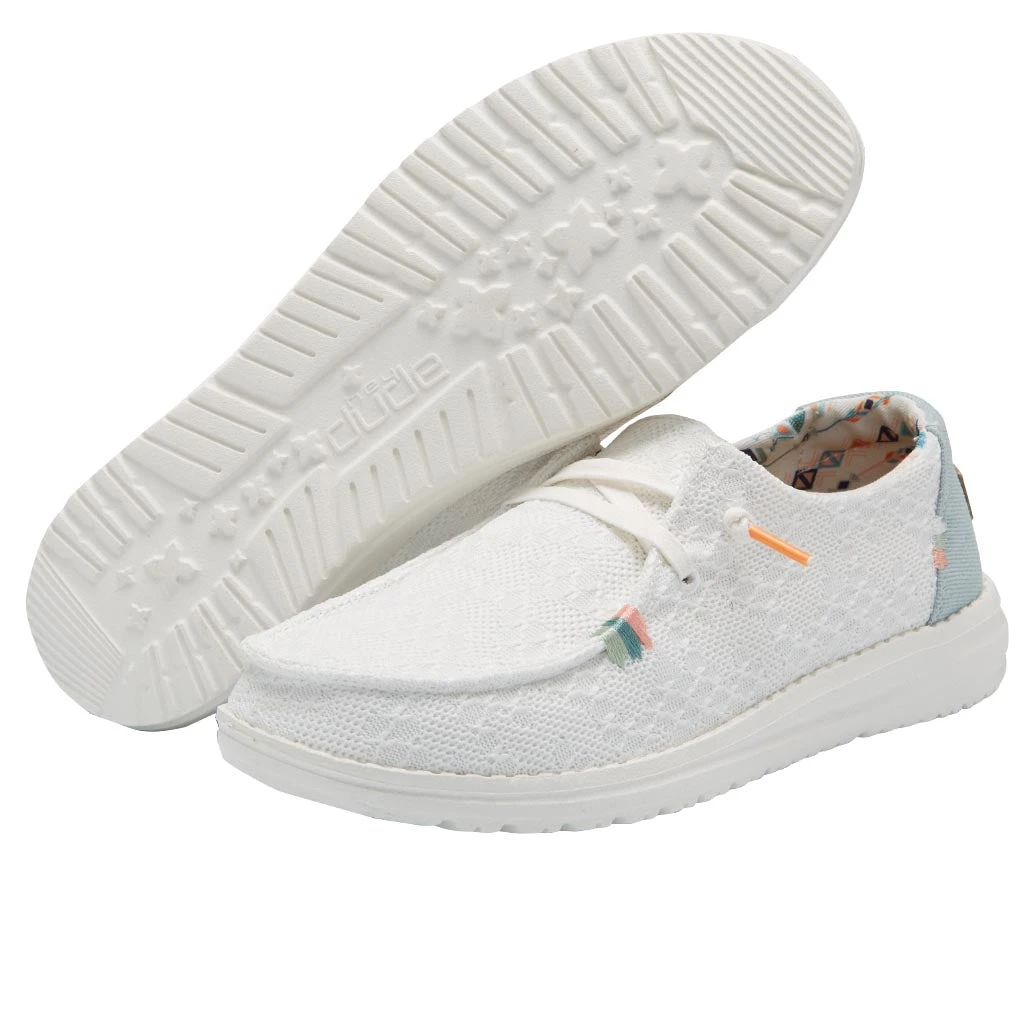 Hey Dude Ladies Wendy Boho White Crochet Shoes 121410164 - Image 3
