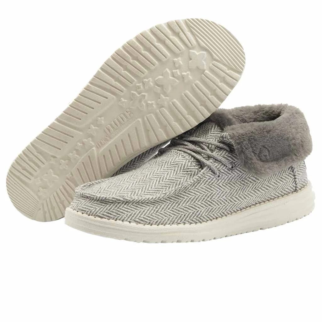 Hey Dude Ladies Britt Wool Herringbone Grey Shoes 121773133 - Image 3