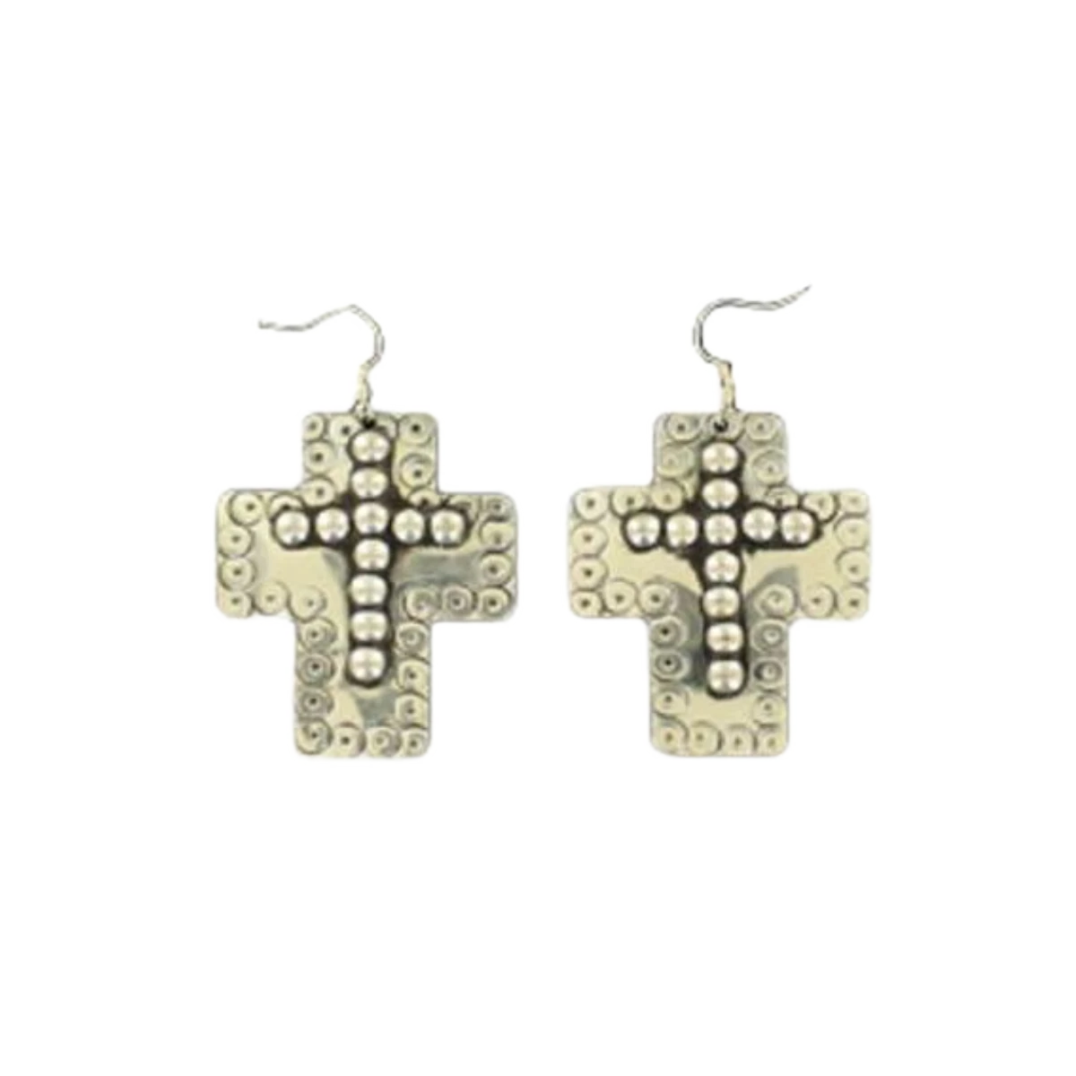 Blazin Roxx® Ladies Western Embossed Cross Silver Earrings 29049
