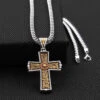 Twister Men's Antique Silver & Gold Cross Pendant Necklace 32146