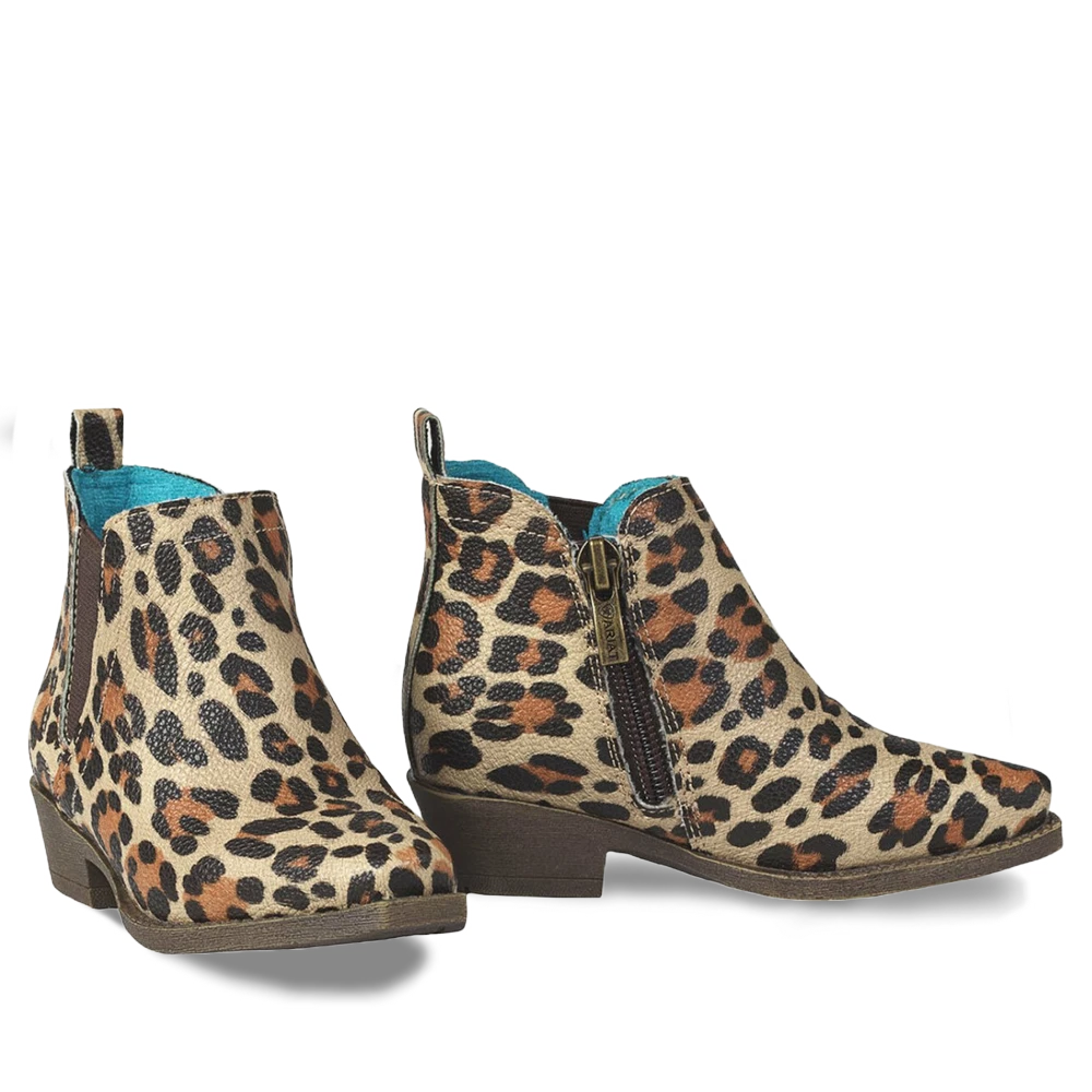 Ariat Girls Dixon Lucy Leopard Print Brown Booties A441001902