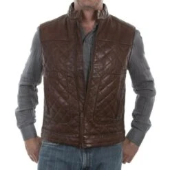 Scully Men's Antique BrownLeather Vest 1026-189