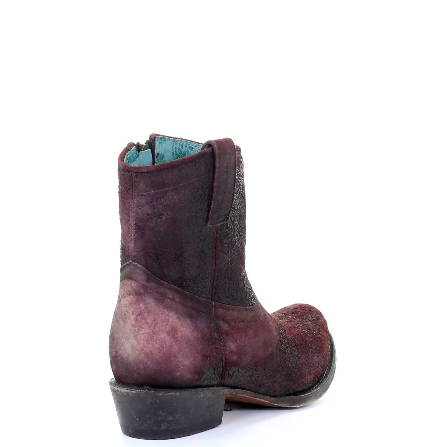 Corral Boots Corral Ladies Wine Red Lamb Round Toe Shortie Ankle Boots C3416 - Image 3