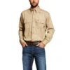 Ariat® Men's FR Flame Resistant Khaki Work Shirt 10012251