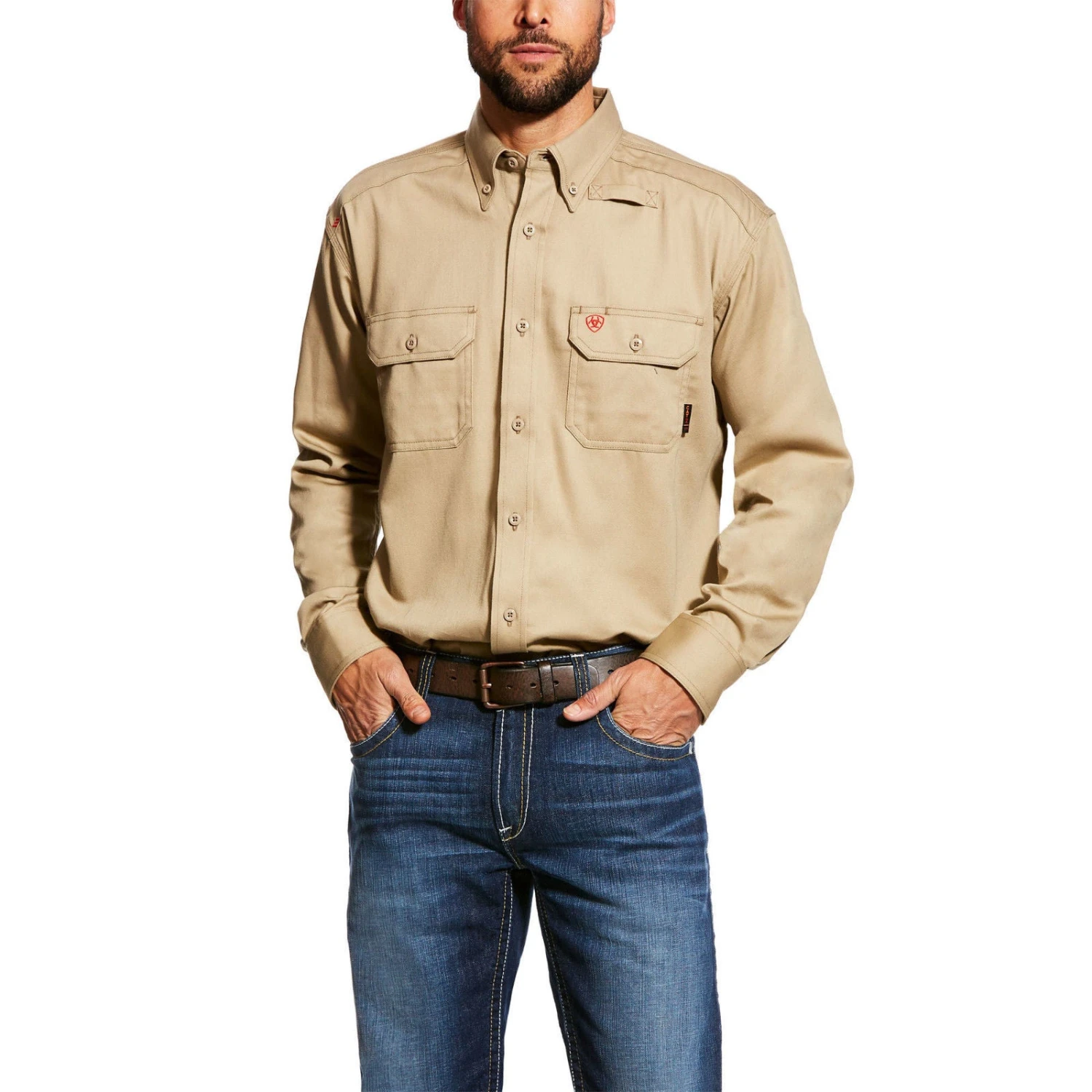 Ariat® Men's FR Flame Resistant Khaki Work Shirt 10012251