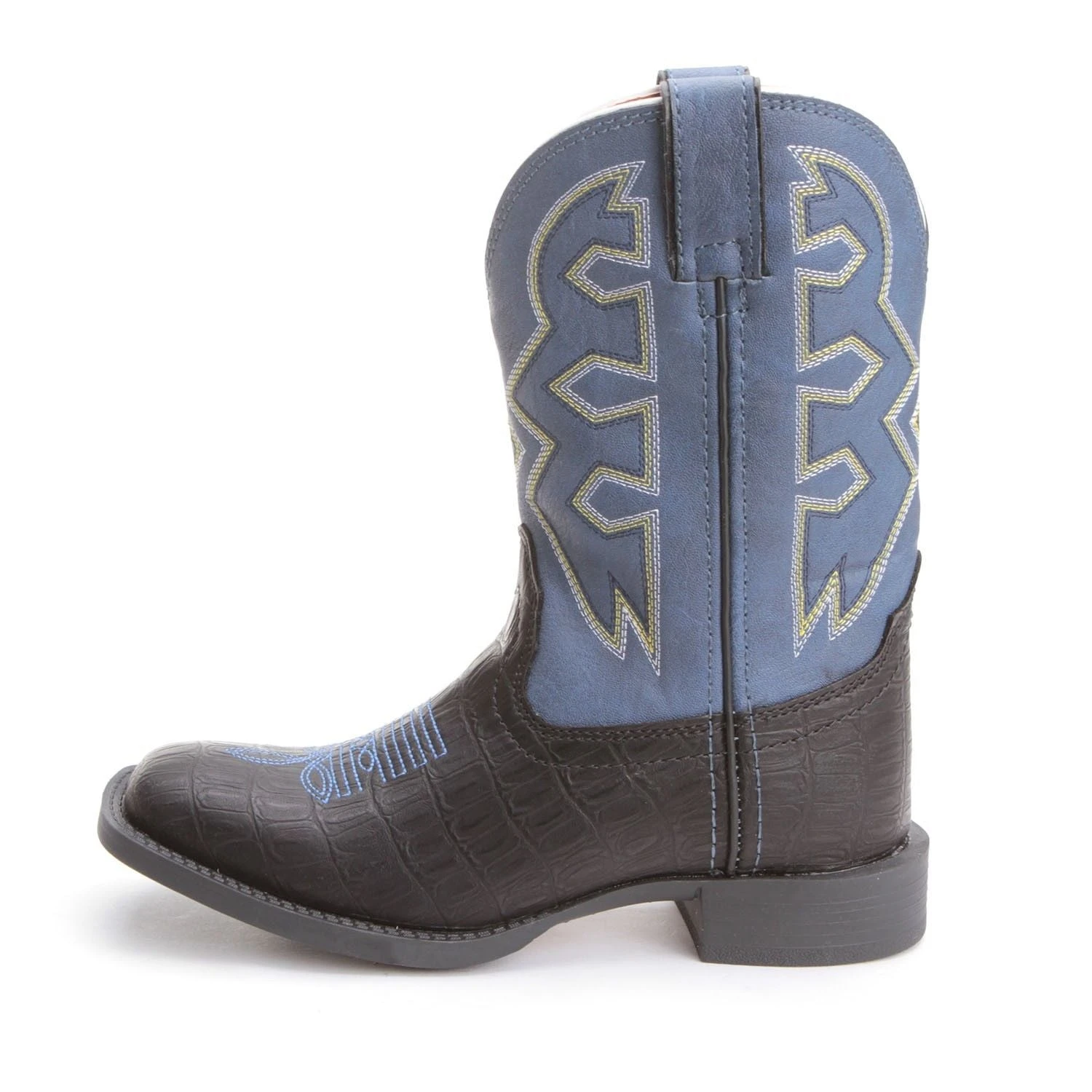 Nocona Children's Black/Blue Crocodile Print Boots NK5052 - Image 3