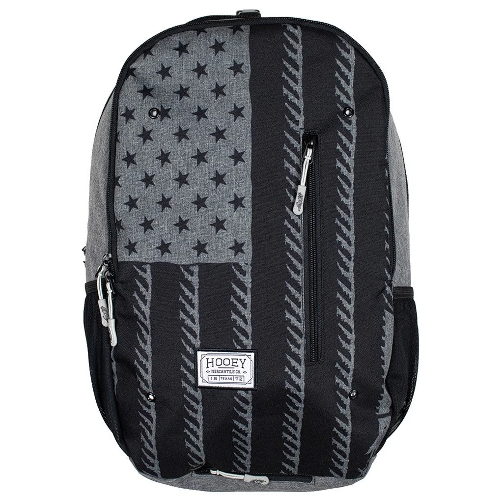 Hooey "Rockstar" Grey & Black American Flag Backpack BP036CH