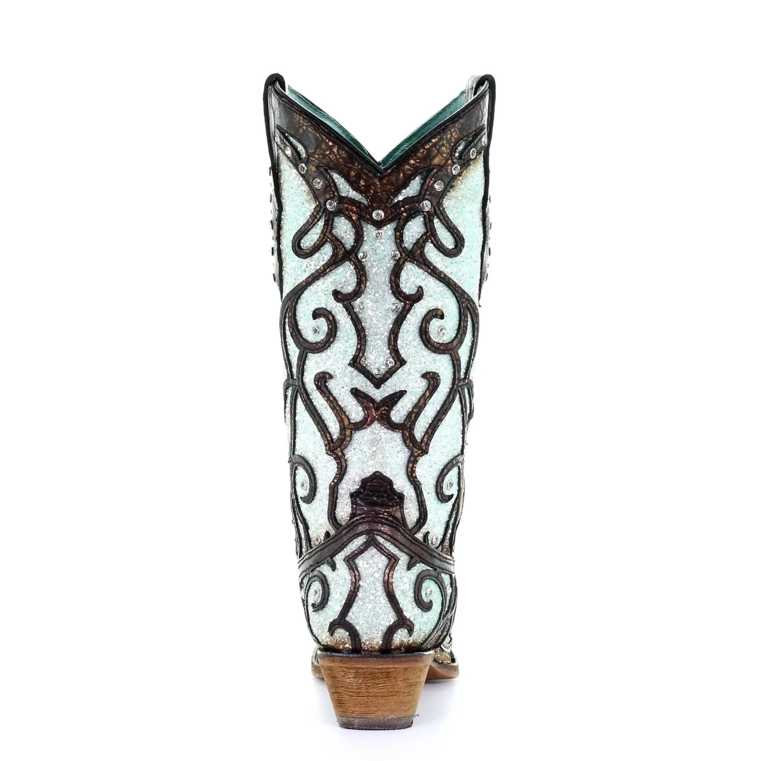 Corral Boots Corral Ladies Sky Blue Inlay And Studded Western Boots C3460 - Image 4