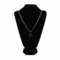 M&F® Men's Gunmetal Cross Sterling Silver Necklace D47002