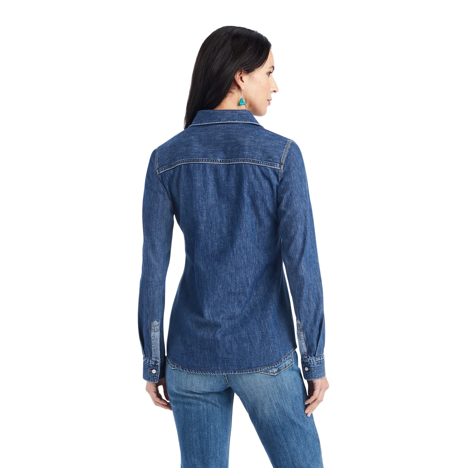 Ariat® Ladies Farriday Bluelight Denim Button Down Shirt 10042258 - Image 2