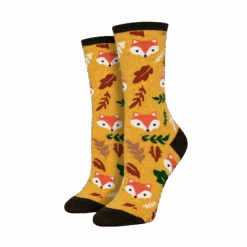 SockSmith Ladies Foxy Fall Yellow Crew Socks WNC2808-YEL