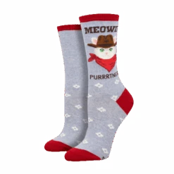 SockSmith Ladies Meowdy Purrtner Periwinkle Heather Socks WNC2970-PWH