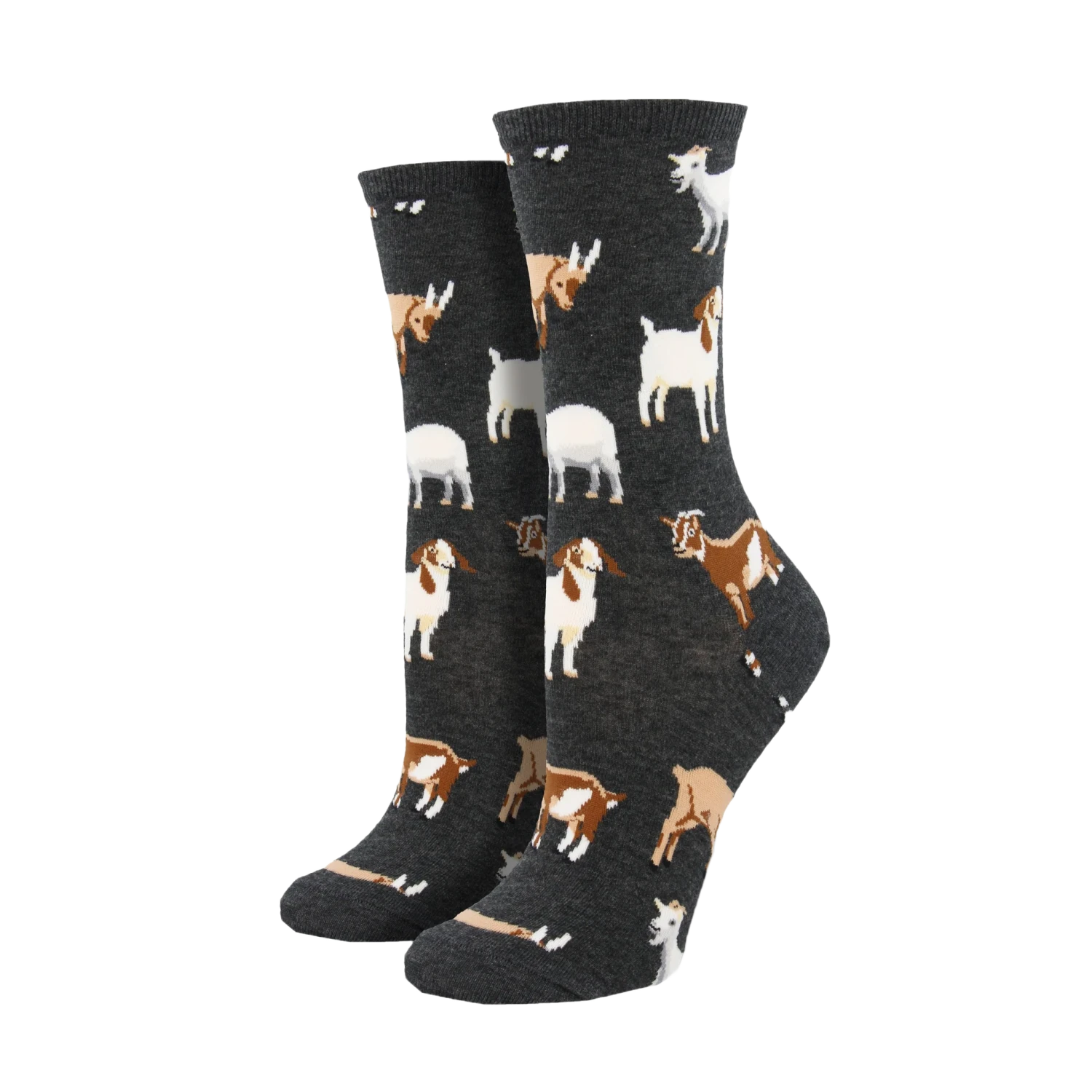 SockSmith Ladies Silly Billy Charcoal Heather Crew Socks WNC775-CHH