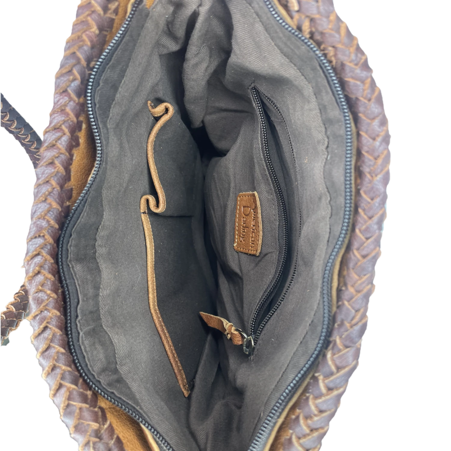 American Darling® Leather Tan & White Cowhide Hand Bag ADBGM318A - Image 2