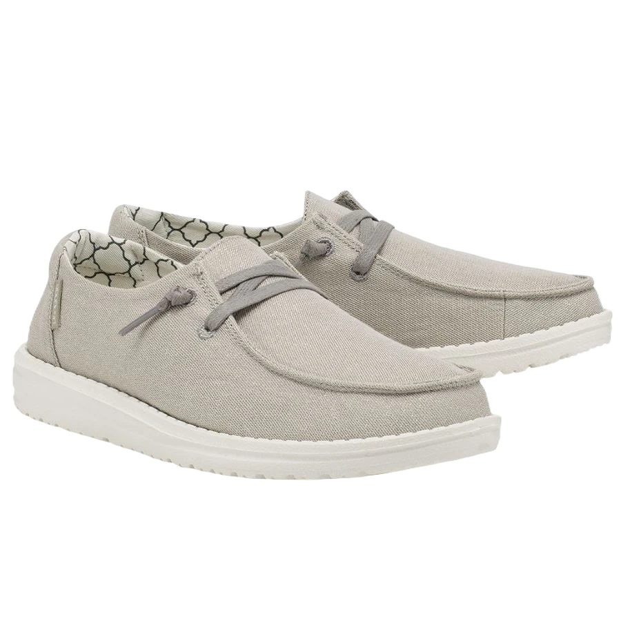 Hey Dude® Ladies Wendy Canvas Sparkling Pearl Grey Shoes 121413312