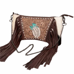 American Darling® Ladies Cowhide & Floral Embossed Purse ADBGZ691D