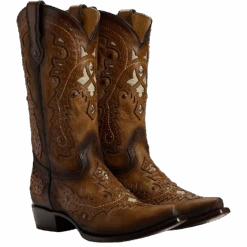Corral Boots Corral® Men's Embroidered Studded Honey Brown Western Boots C3846