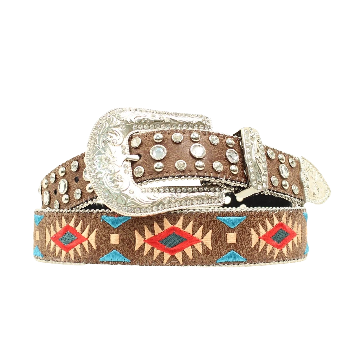 Blazin Roxx Ladies Aztec Embroidered & S Brown Belt N3519802