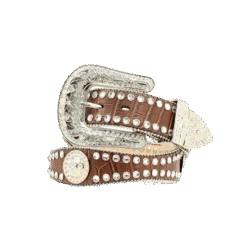 Blazzin Roxx Ladies Croc Print Brown Leather Belt N3512002