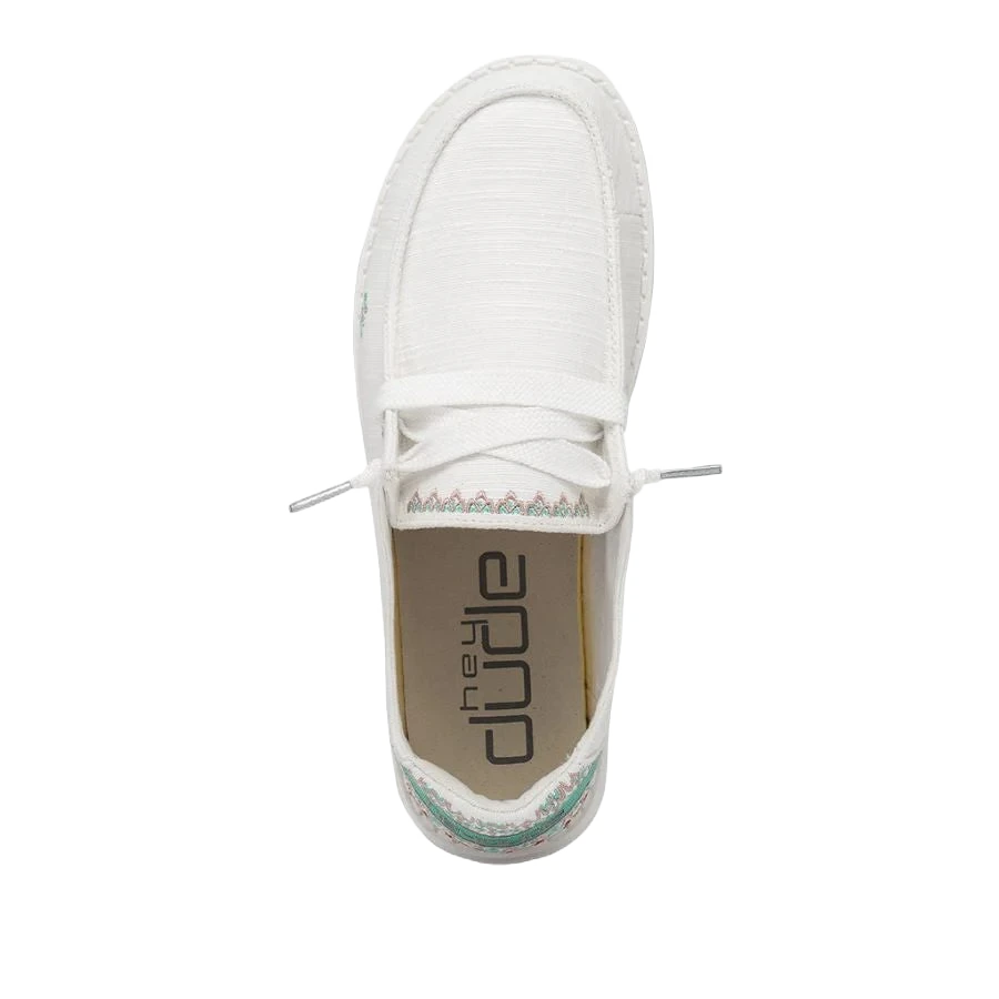 Hey Dude Ladies Wendy Flora Lily White Casual Shoes 40064-1JV - Image 2