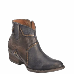 Circle G By Corral Ladies Blue Studded Star Inlay Booties Q5025