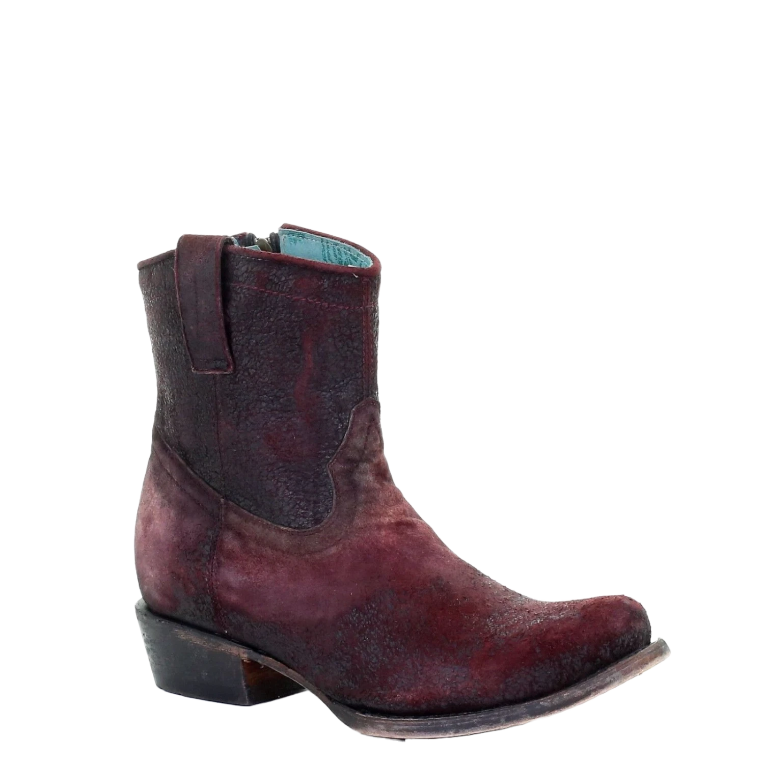 Corral Boots Corral Ladies Wine Red Lamb Round Toe Shortie Ankle Boots C3416
