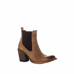 Circle G By Corral Ladies Elastic Tan Ankle Boots L5700