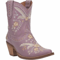 Dingo® Ladies Primrose Floral Print Lavender Western Bootie DI748-PU4
