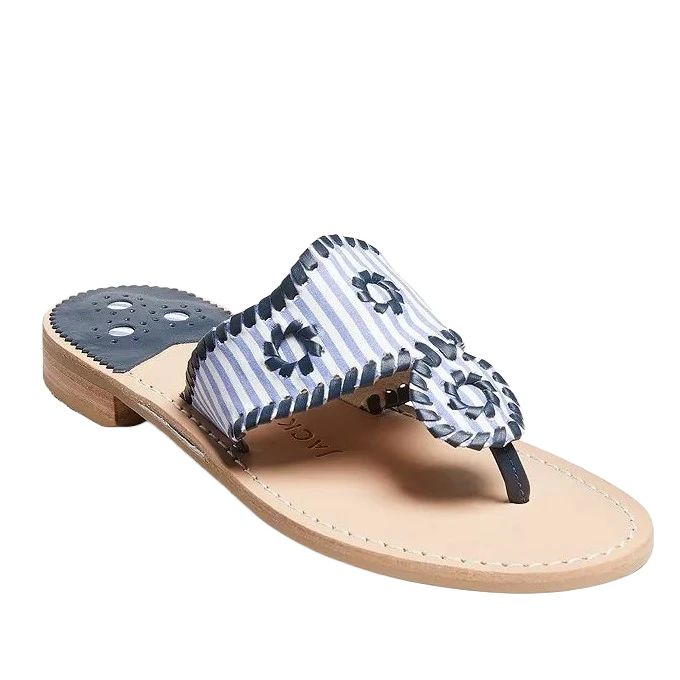 Jack Rogers Ladies Flat Pinstripe Midnight Sandals 111221JK06MP2