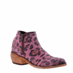 Liberty Black Ladies "Inara" Leopard Lipstick Pink Ankle Booties LB-711137W