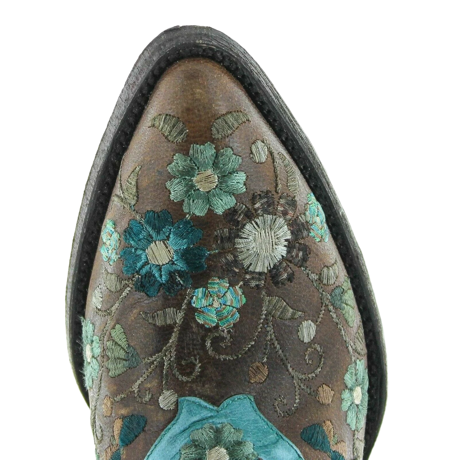 Old Gringo Ladies Cate Brown & Turquoise Floral Shortie Boots BL3186-1 - Image 2