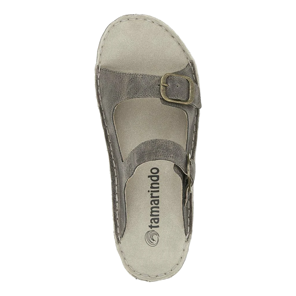 Tamarindo® Men's Discovery Pebble Grey Leather Slide Sandals MTDS003 - Image 2