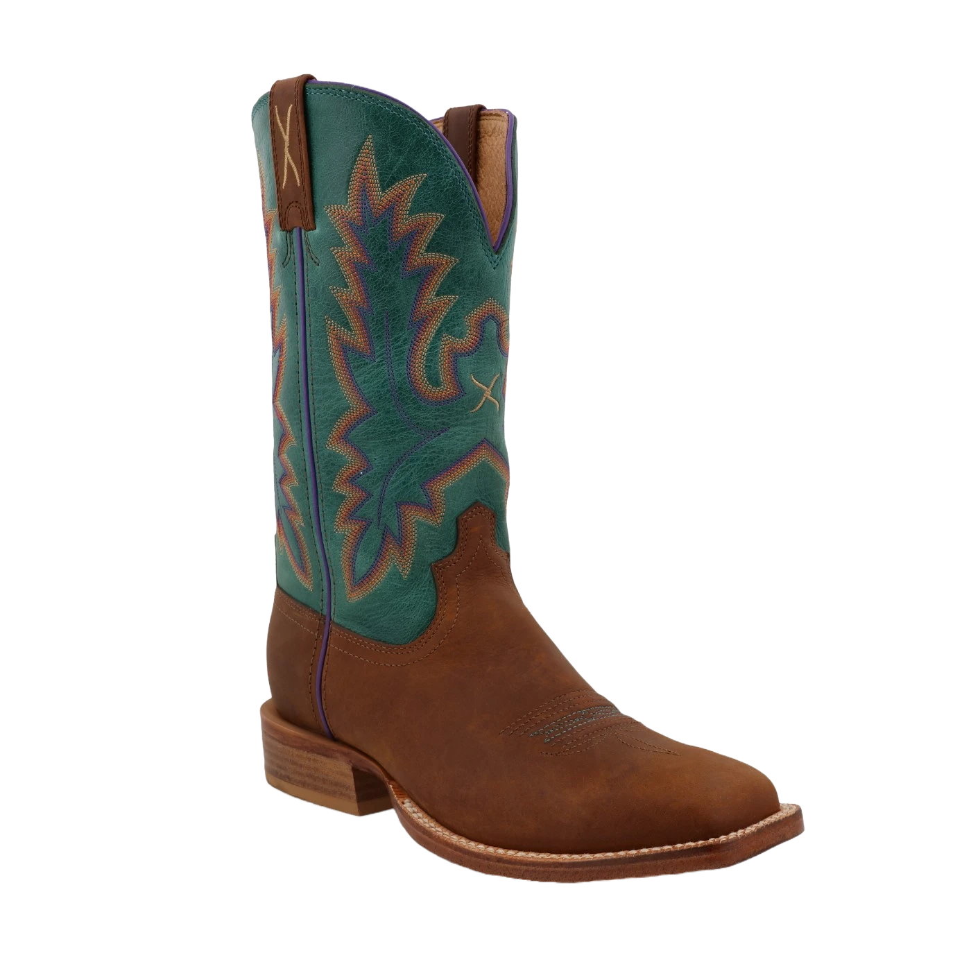 Twisted X Ladies Tech X Cinnamon & Turquoise Square Toe BootsWXTL001
