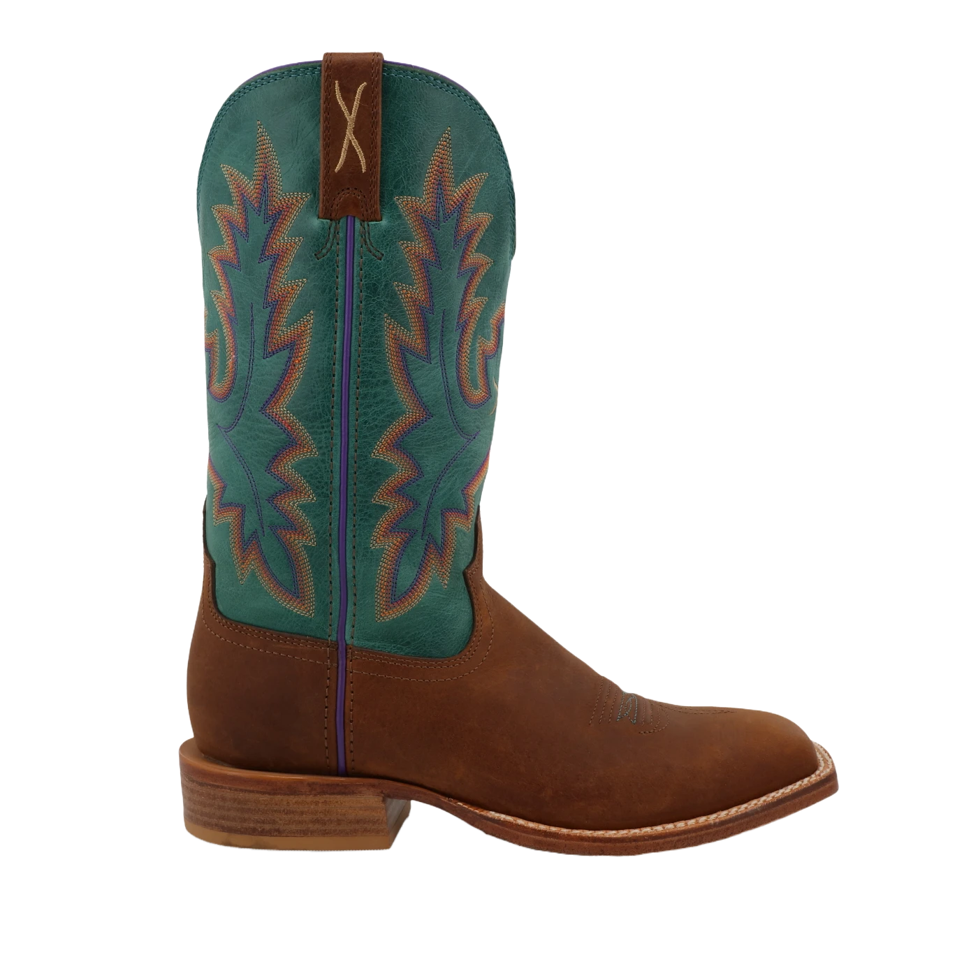 Twisted X Ladies Tech X Cinnamon & Turquoise Square Toe BootsWXTL001 - Image 2