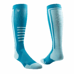 Ariat® AriatTEK Slimline Performance Gulf Stream & Mosaic Blue Socks 10043935