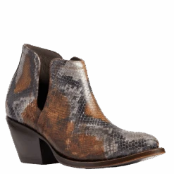Ariat® Ladies Dixon R Toe Snake Print Brown Western Booties 10038548