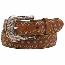 Ariat Ladies Zig-Zag Turquoise Diamond Belt A1518202