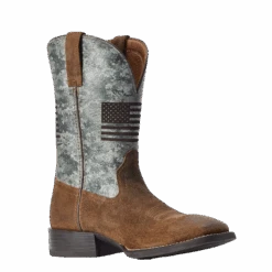 Ariat Men's Sport Flying Proud Taupe & Green Camo Square Toe Boots 10042405