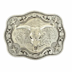Nocona Steerhead With Stars Belt Buckle 3798664
