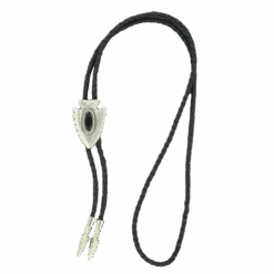 Double S Black Arrowhead & Stone Slide Bolo Tie 22120