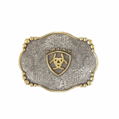 Ariat® Floral Engraved Silver & Gold Belt Buckle A37019