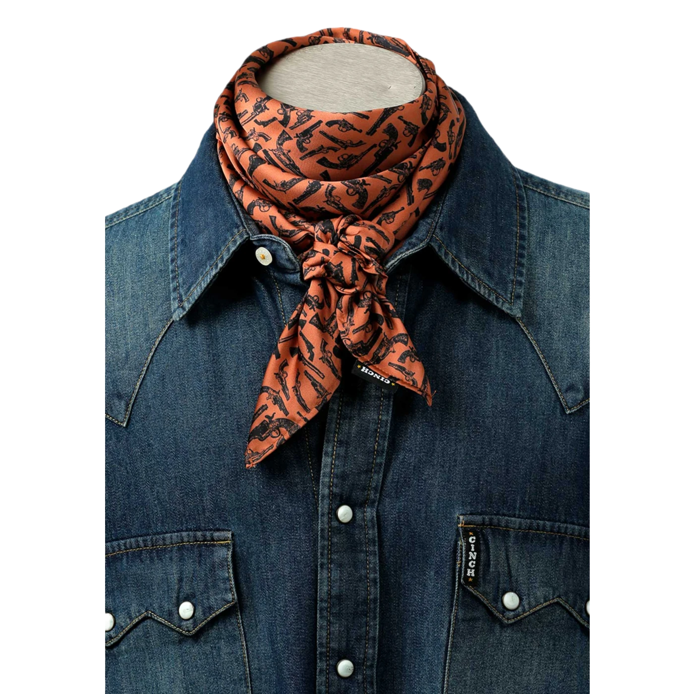 Cinch® Men's Satin Brown Pistol Pattern Wild Rag MXX1998004