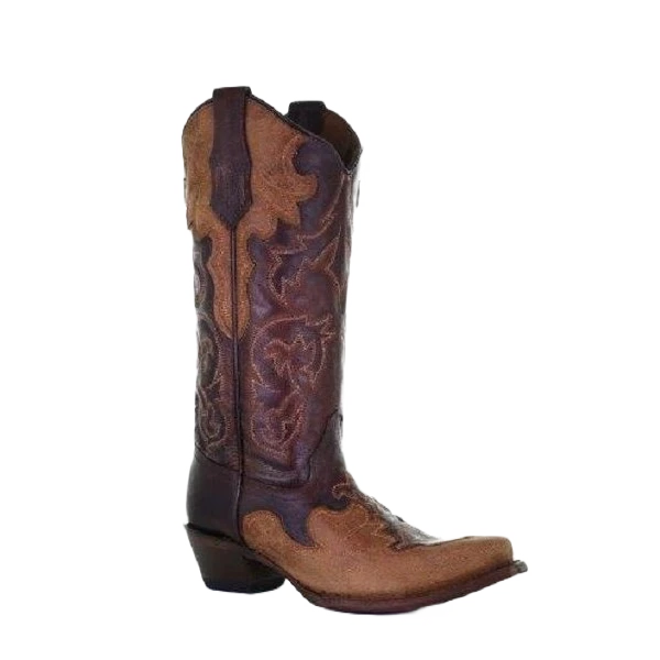 Circle G By Corral Ladies Chocolate & Sand Embroidered Boots L5757
