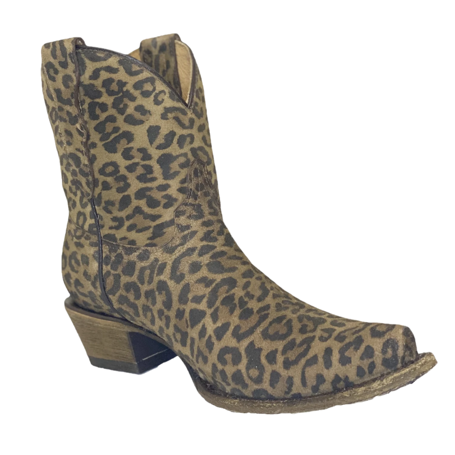 Corral Boots Corral Children's Tan & Brown Leopard Print Ankle Boots T0112