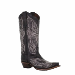 Circle G By Corral Ladies Feather Embroidery Brown Boots L5790