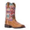Ariat® Youth Girl's Lonestar Tan & Old Muted Serape Boots 10042595