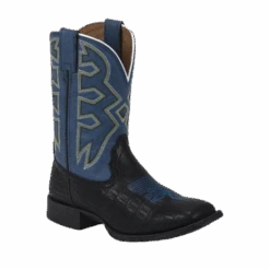 Nocona Children's Black/Blue Crocodile Print Boots NK5052